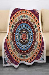 Blankets Bohemia Ethnic Mandala Funny Character Blanket 3D Print Sherpa On Bed Home Textiles Dreamlike Style 074422394