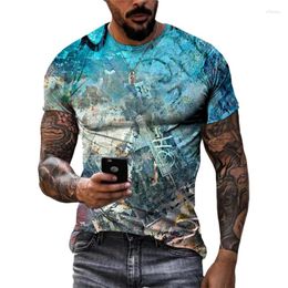 Men's T Shirts 2023 3D Printing Graffiti Pattern T-shirt Summer Fashion Short Sleeve Round Neck Casual Top Clothing
