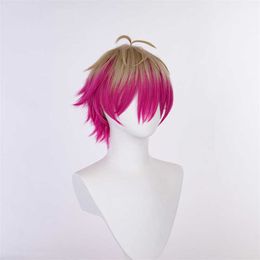 Cosplay Wigs Blue Prison Cocos Wig Double tone Reversed Short Hair High Temperature Silk Anime Character Style Set