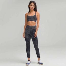 Outfits LU010 Yoga Set Tie Dyed Printed Sports Bra Legging Women's Tights Gym Clothes Tank Top Pants Underwear Jogging Suits