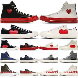 Women Shoes Red Heart Casual 1970s Big Eyes 70s Skate Platform Classic Canvas Materials Men women sport shoe