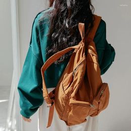 School Bags Nylon Backpacks For Women Aesthetic Fabric Girl Backpack Multi-pocket Students Book Bag Travel Gift