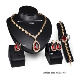 style gold plated four - piece bridal party jewelry set286I