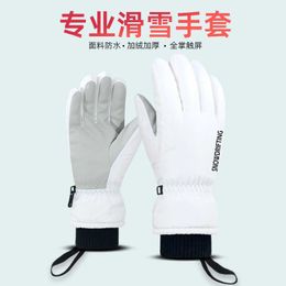 Couple Ski Gloves for Men and Women Winter Cycling with Plush Thickened Cotton Warmth Touch Screen Waterproof Windproof Motorcycle Electric Vehicle