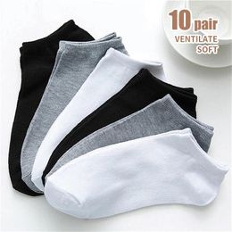 Men's Socks 10 Pairs / Pack Short High Quality Casual Breatheable Anti-Bacterial Man Ankle Men Sports Size 37-43 OEM