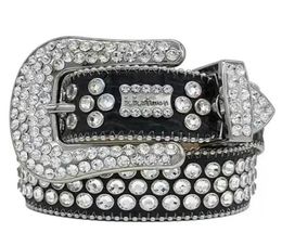 2022 Designer Belt Simon Belts for Men Women Shiny diamond belt Black on Black Blue white multicolour with bling rhinestones as gift3175364