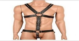 Adjustable Harness Shoulder s Pastel Mens Leather Belt Metal Buckle Waist Body Bondage Bdsm Toys For Man7548086