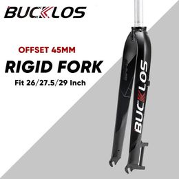 BUCKLOS MTB Rigid Fork 26 275 29er Mountain Bike Quick Release 9mm Straight Tube Bicycle Aluminum Alloy Parts 231221