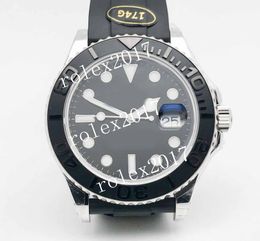 KFF Factory Men's 904L Black Dial with Dot Markers 120 Soft Clicks Bi-directional Ceramic Bezel Automatic Movement 40MM 3235 18K White Gold Plated Wristwatches