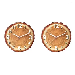 Wall Clocks 12 Inch Wooden Clock Office Kitchen Decor Mute Art Large For Home Bedroom Living Room Decoration