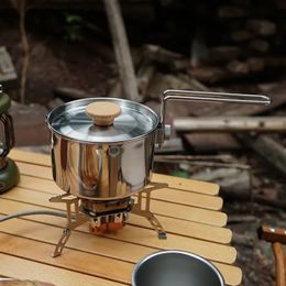 Outdoor Multifunctional 304 Stainless Steel Kettle Mountaineering Portable Coffee Pot Hunting Multitool Camping Supplies Hiking 231221