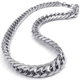 Asian & East Indian Style 316L Stainless steel Miami cuban curb Chain Link Necklace in Men Thanksgiving Day Jewellery For Husband 10221W