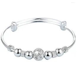 Bangle Silver-plated Women Exquisite Ball Bracelet Jewellery Wedding Gift Bead Simple Temperament