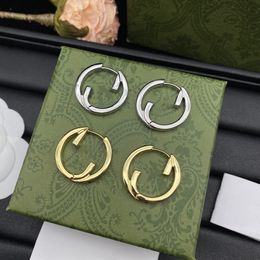 Luxusmarke Designer Schmuck Gold und Silberbrief Big Ring Ohrringe Luxusohrringe Party Paar Hochzeitsgeschenke