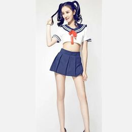 Set Hot Sale 2017 Sexy Lingerie Student Tie Uniform Temptation Nightclubs Uniform Sexy sailor moon Costume women sleepwears Y18102206