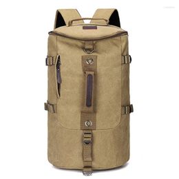 Storage Bags 2023 Large Capacity Rucksack Man Travel Duffle Bag Male Luggage Canvas Bucket Shoulder Men Outdoor Backpack Dropship