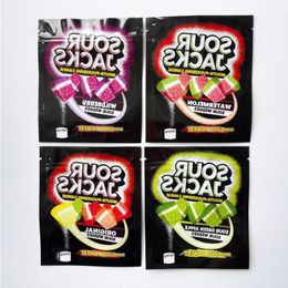 sour jacks empty zipper package bags power green apple wildberry watermelon edible Mouth puckering Risgg