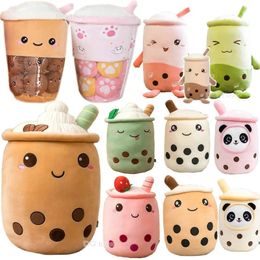 Cute Boba Milk Tea Plushie Toy Soft Stuffed Latte Americano Coffee Taste Hug Pillow Balls Bubo Cup Cushion For Kids 231220