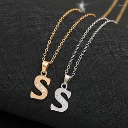 Pendant Necklaces 1 English Letter S Fashion Lucky Necklace 26 Alphabet Initial Sign Mother Friend Family Name Gift Jewellery