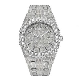 Dial Full Diamond for Men with Starry Sky, Giant Flash Hiphop Square Octagonal Calendar, Quartz Watch Trend