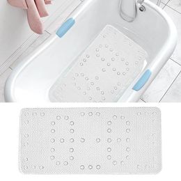 Bath Mats Soft Oversized Throw Blanket PVC Suction Cup Bathtub Anti Pad Foam Bathroom Shower Foot White 27.5" X