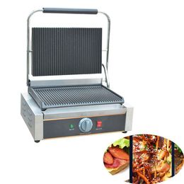 NEW Commercial Electric Sandwich Press Panini Grill Sandwich Machine Panini Single Contact Grill Toaster 110V 220V222x