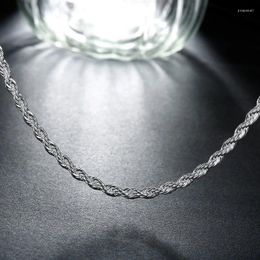 Chains Elegant Ladies And Men Fashion 925 Sterling Silver Charm Glitter Twisted Rope Bracelet Jewelry
