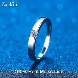 Wedding Rings Certified 03CT Princess Cut Engagement Ring Lab Diamond Bands Simple Unisex Bridal Set Couple 230303280l