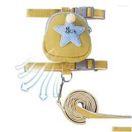 Dog Collars Leashes Backpack Harness With Leash Lovely Pet Five-Pointed Star Decorative Vest For Daily Walking Drop Delivery Home Gard Dhgkz