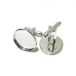 Beadsnice cufflink parts for jewelry making brass handmade cufflink whole with 16mm round cabochon tray ID88962230