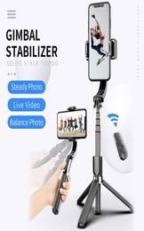 AntiShake Selfie Stick 360° Rotate mobile Phone Selfie Stick Gimbal Stabilizer Bluetooth Remote Control Tripod phone holders1696988