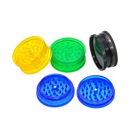 Herb Grinder Unique Design Acrylic Grinder Durable Smoking Accessories 3Layer 50Mm/6M 2Style Plastic Dry Herb Spice Crusher 4 Colors W Dhvv1