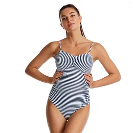 Women's Swimwear Swimsuit Sexy Beachwear One Women Bikini Piece Padded Push-Up Striped Swimwears Tankinis Set