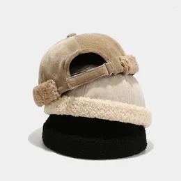 Berets Men Women Retro Dome Melon Brimless Beanie Cap Trendy Color Elastic Panels Unisex Skullcap Sailor Cotton Hat
