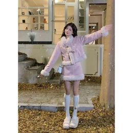 Japanese imitation deerskin Maillard coat quilted thick jacket Korean version winter fashion skirt aesthetic versatile 231221