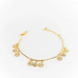 Anklets Trend Women's Anklet Simple 24k Gold Plated Micro Zircon Geometric Irregular Star Pendant Fashion Jewellery