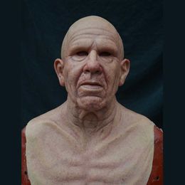 Wig Old Man Mask Halloween Full Latex Face Scary Heaear Horror For Game Cosplay Prom Props 2020 New X08032770