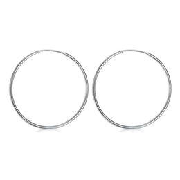 Plated sterling silver Glossy round earring DJSE42 size Diameter 5 0CM;Brand new women's 925 silver plate Hoop & Huggie jewel296a