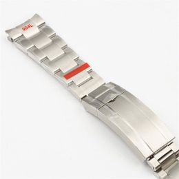 20mm 904L Stainless Steel Watchband For Fit Role-X Submariner Silver Special Arc End Wrist Strap Bracelet Men Butterfly Buckle2923