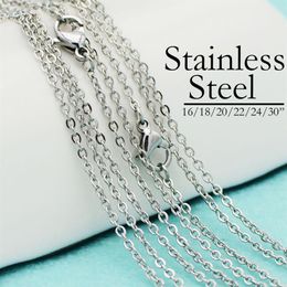 50 Pcs x Stainless Steel Necklace Chain NeoVogue 16 18 20 22 24 30 Inch Oval Link Cable Necklace Bulk Whole for Women & Men Y241n