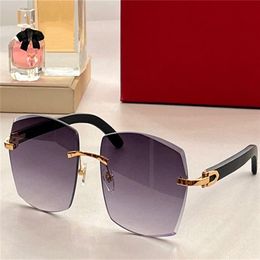 New fashion design sunglasses 0052 rimless frame irregular square cut lenses simple and popular style outdoor uv400 protection eye288Y