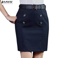 Naviu Fashion Faldas Mujer Moda Formal ice Ladies Button Decoration Plus Size Slim Hip Step Skirt 2106043712701
