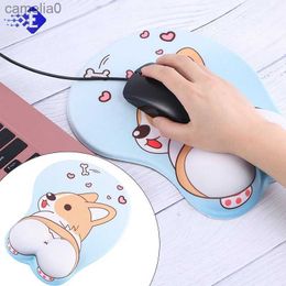 Mouse Pads Wrist Rests Gel Mouse Pad WithWrist Rest Comfort Hand Rest Anti-skid Ergonomic Gamer Mousepad Cute Corgi Dog For Office Computer LaptopL231221