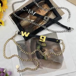Chain Designer Belts for Women Fashion Brand Letters Gold Buckle Ceinture Ladies Waist Belt Luxury Metal Chains Waistband