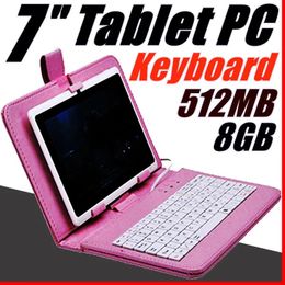 PC 168 Q88 7 inch Android 4.4 Allwinner A33 Capacitive Screen Quad Core 512MB 8GB Dual Camera External Tablet PC with keyboard A7PB