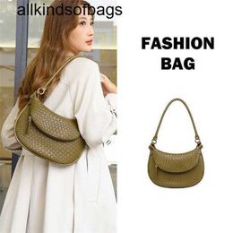 Shoulder Bag Gemellis BottegaaVeneta Woven Genuine Leather Autumn 2023 New Fashion Trend Woven Double Layer Shoulder Bag Crossbody Bag Bag for Women wq URW3URW3