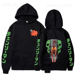 Men's Hoodies Sweatshirts Anime Chainsaw Man Hoodies Men Women Gothic Cartoon Pollover Pochita Printed Plus Size Streetwear Casual Long Sleeve Sweatshirts T231221