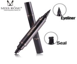 New Miss Rose Brand Eyes Liner Liquid Make Up Pencil Waterproof Black Doubleended Makeup Stamps Eyeliner Pencil1747862