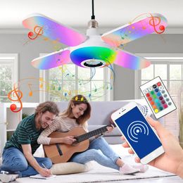 Speakers Led Music Bulb Bluetooth Smart Grb Led Light Wireless Remote Control Colourful 50 w Night Lamp Foldable with retail box free drop s