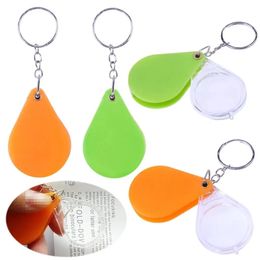 8/10/15X magnifying glass portable plastic handheld pocket magnifying glass with lid used for reading coins with keyring for amateur travel 231221